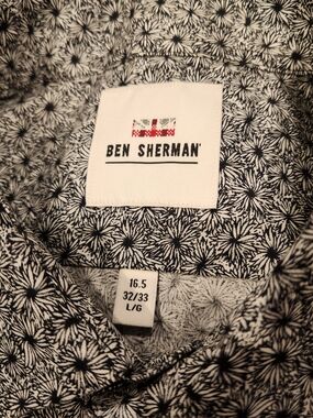 Ben Sherman Black & White Floral Print Men's Shirt